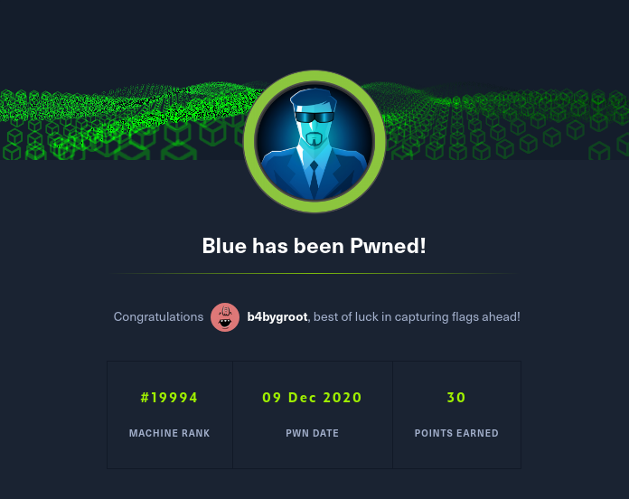 Blue Machine Writeup- HackTheBox | B4bygroot